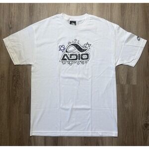 Vintage Y2K Adio Skater White HIM Heartagram Logo T Shirt Size L‎